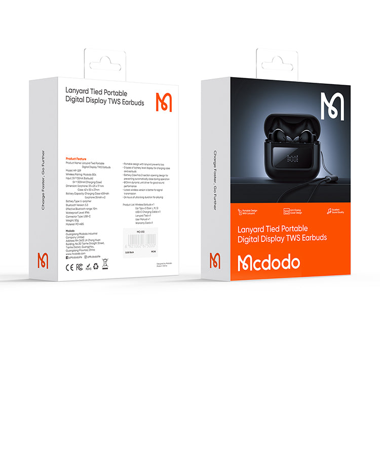 Mcdodo HP-3290 N2 Series N1 Series ANC+ ENC TWS Earbuds with Digital Display Mcdodo HP-3290 N2 Series N1 Series ANC+ ENC TWS Earbuds with Digital Display